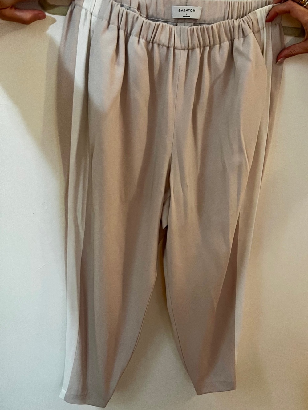 Babaton Beige Elastic-Waist Women’s Trousers